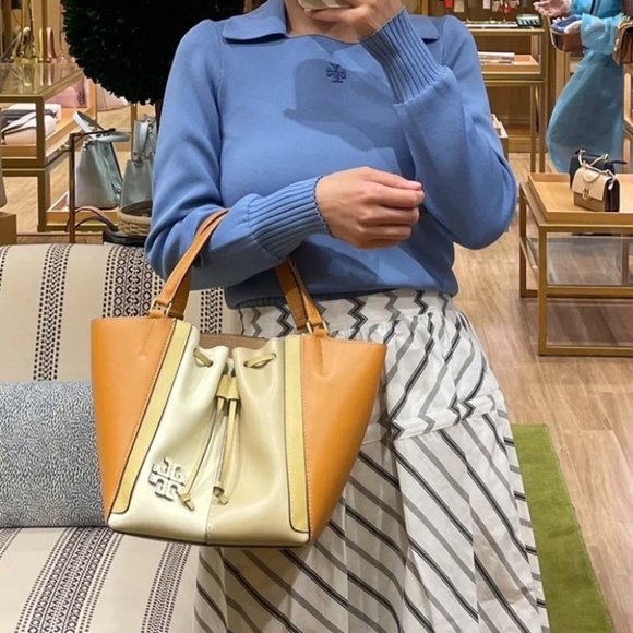 🔥NeW! $598 Tory Burch Color Block Satchel - Picture 6 of 15